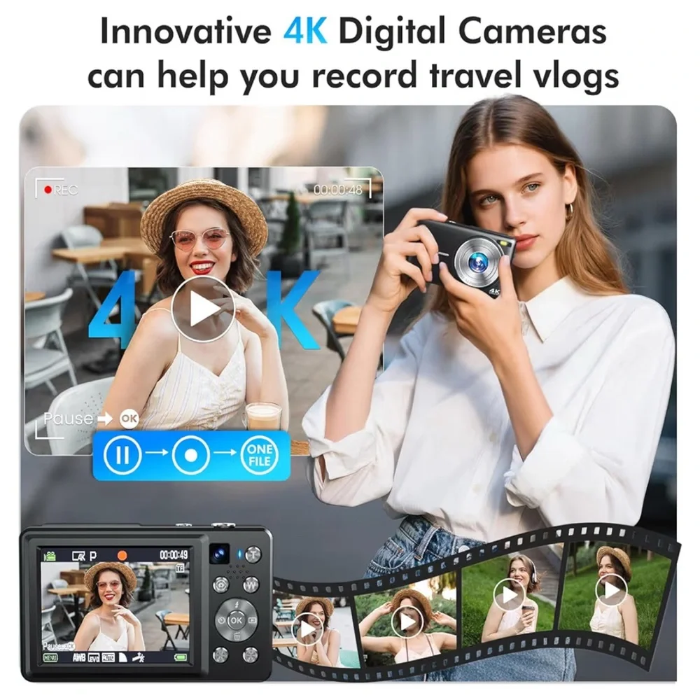 4K Ultra HD Digital Camera - Black New
